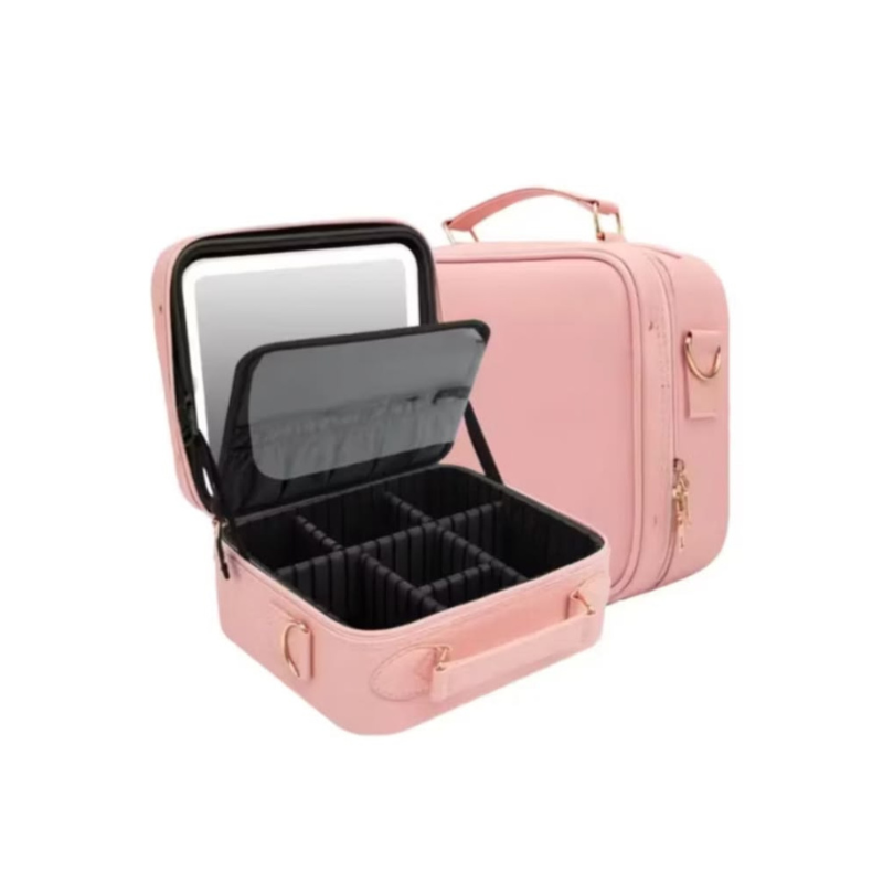 Smart Led Makeup Bag With Mirror Lights | Professional Cosmetic Case For Women