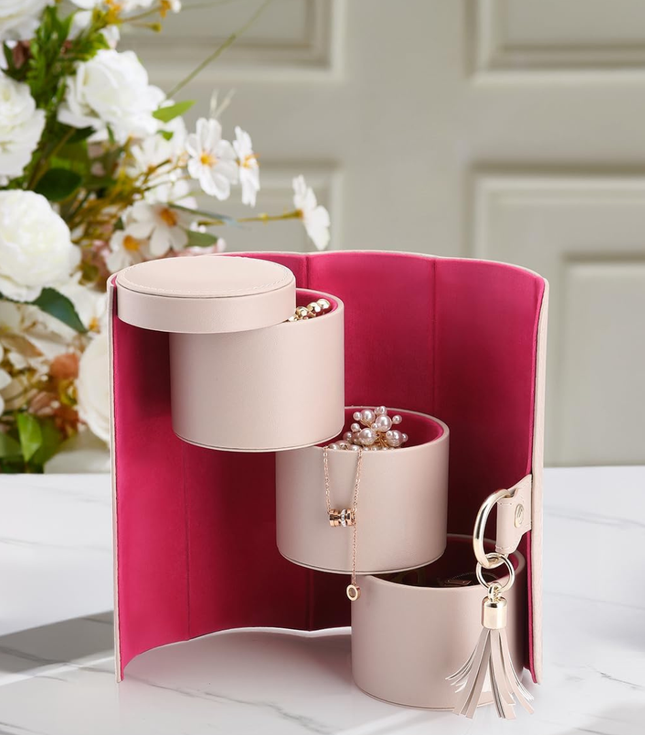 Vlando Viaggio Small Jewelry Case, Travel Accessory Storage Box