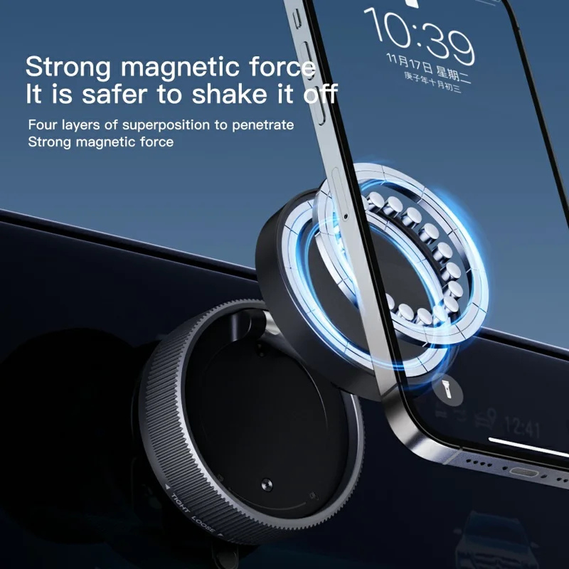 Vacuum Suction Magnetic Phone Holder with 360 Degree Rotation