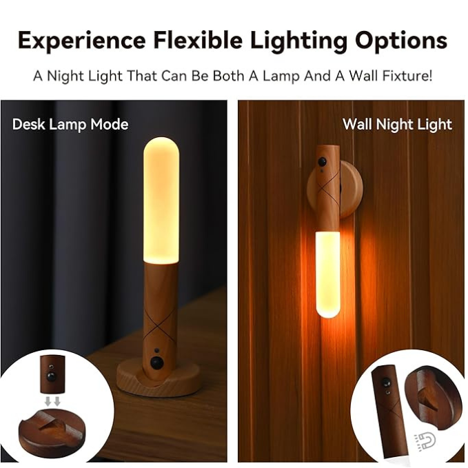 Rechargeable Motion Sensor Night Light, Magnetic LED Wall Sconce Wireless Motion