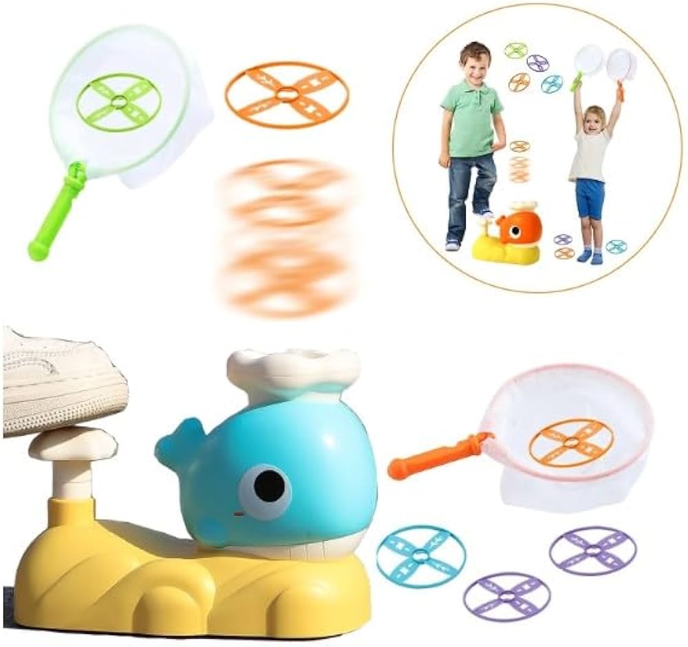 Flying Disc Launcher Toy, Flying Disc Launcher, Step-on Flying Saucer Launch Toy Set