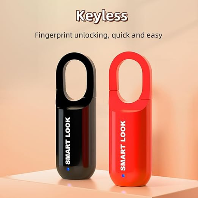 Smart Fingerprint Padlock, Rechargeable Small Locker | Bio-metric Key-less