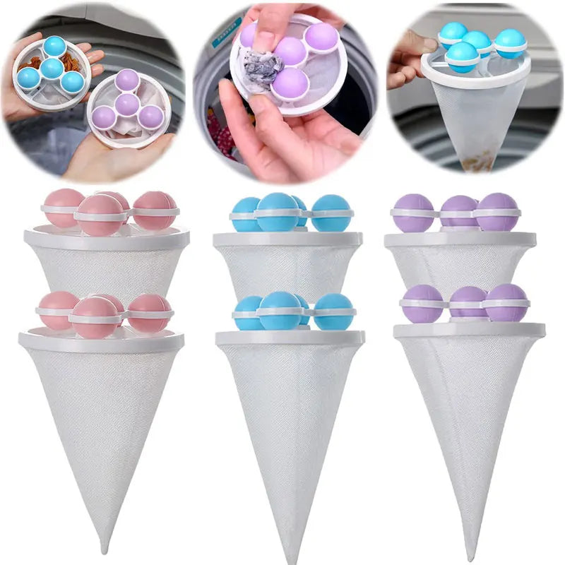 Floating Washing Machine Lint Filter Bag (Pack of 4)