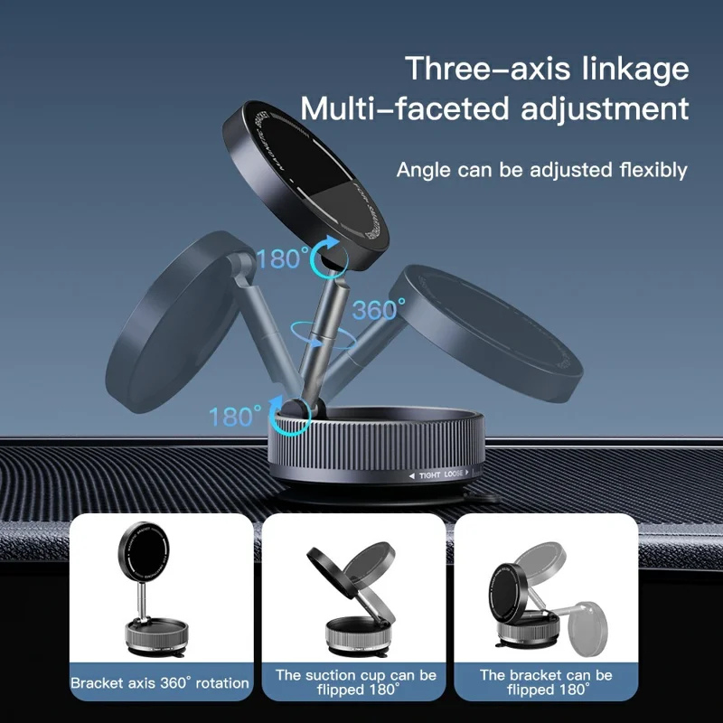 Vacuum Suction Magnetic Phone Holder with 360 Degree Rotation