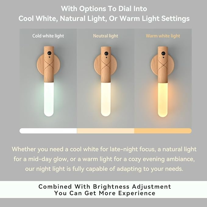 Rechargeable Motion Sensor Night Light, Magnetic LED Wall Sconce Wireless Motion