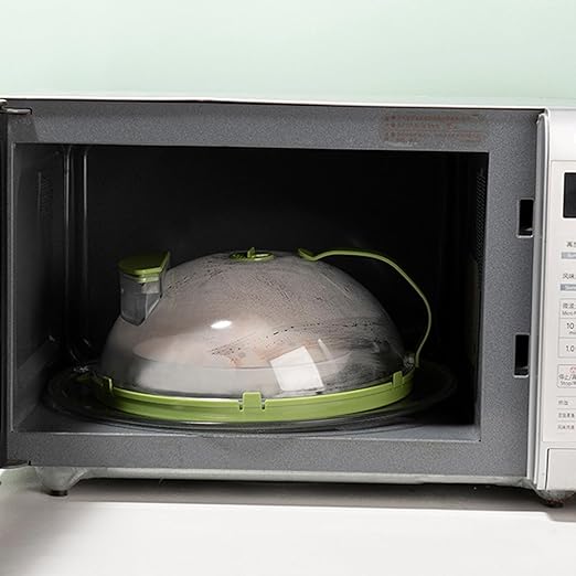 Microwave Splatter Cover Guard Lid Clear Plates Dish Covers Microwave Oven Food Cover with Handle and Water Storage Box