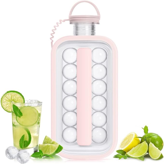 Collapsible Water Bottle, Ice Ball Making Mould, Home Travel Silicone Ice Compartment