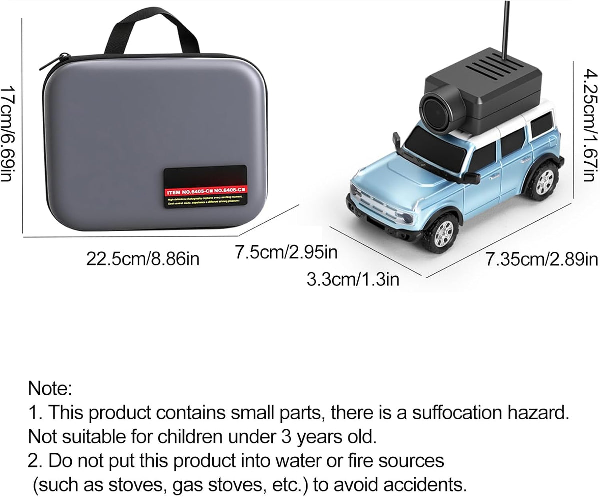 Mini RC Camera Car with Live WiFi Video & LED Lights