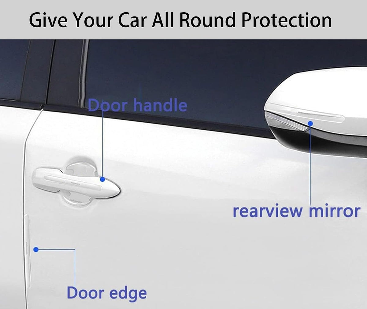 Transparent Car Door & Handle Protector Stickers, 8 or 16 Pieces