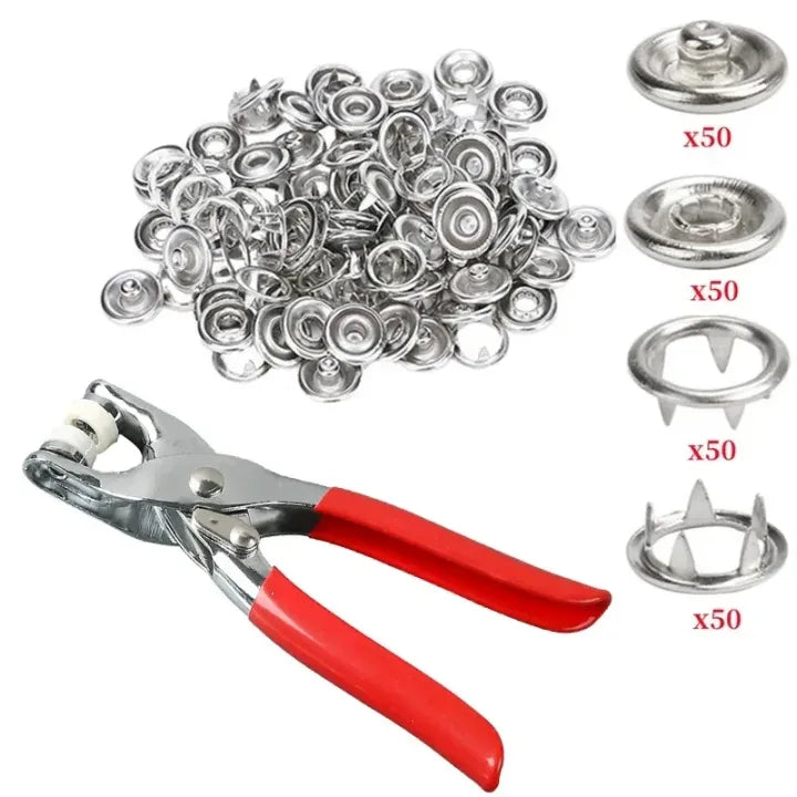 Five-claw Clip Stainless Steel Clamp Four-point Clip Clothing Button Baby Installation Tool