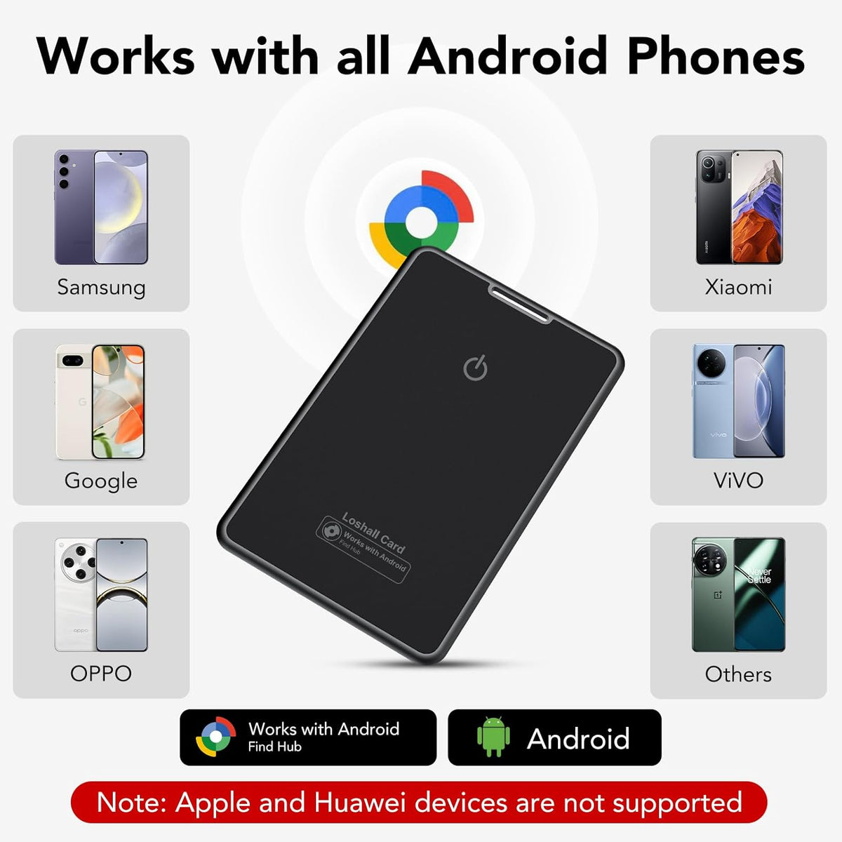 Slim Bluetooth Wallet Tracker Card, iOS or Android Version