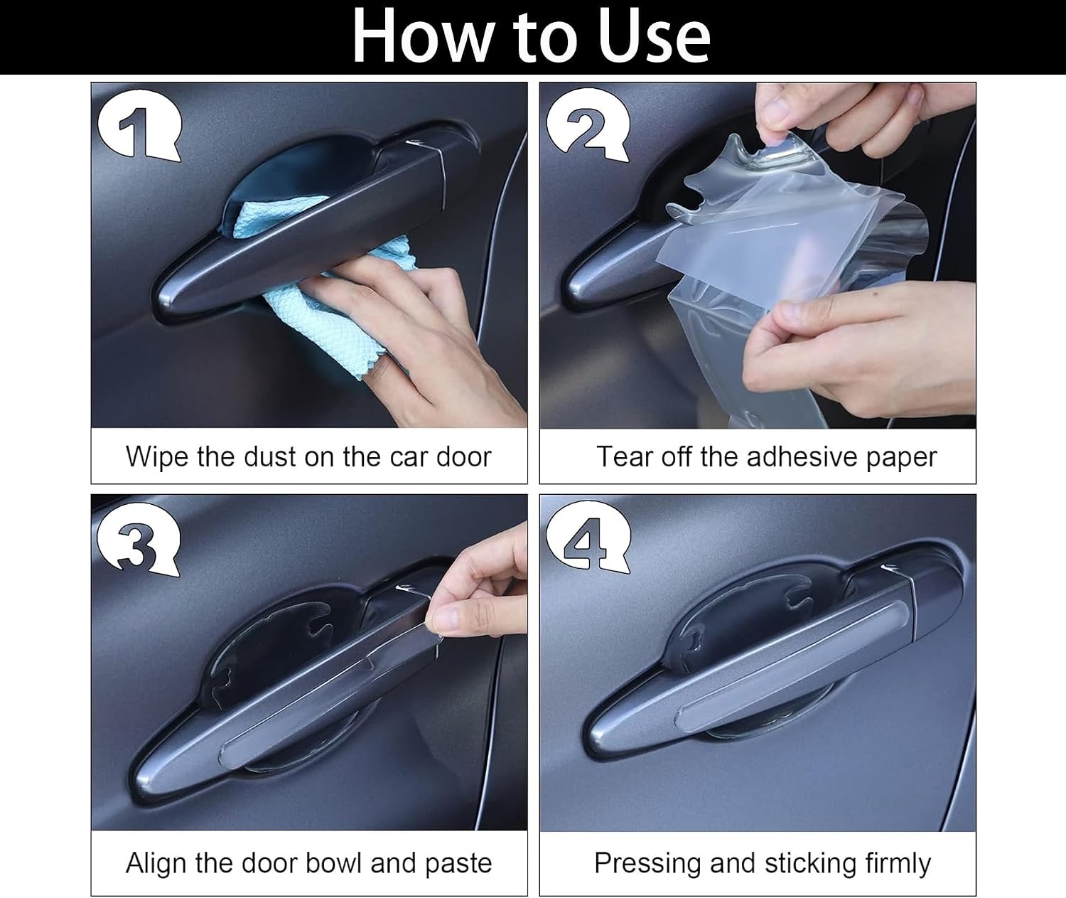 Car Door's Handle Protector Sticker Transparent - Universal