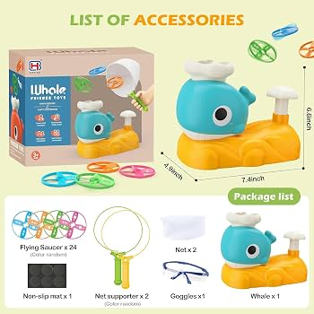 Flying Disc Launcher Toy, Flying Disc Launcher, Step-on Flying Saucer Launch Toy Set