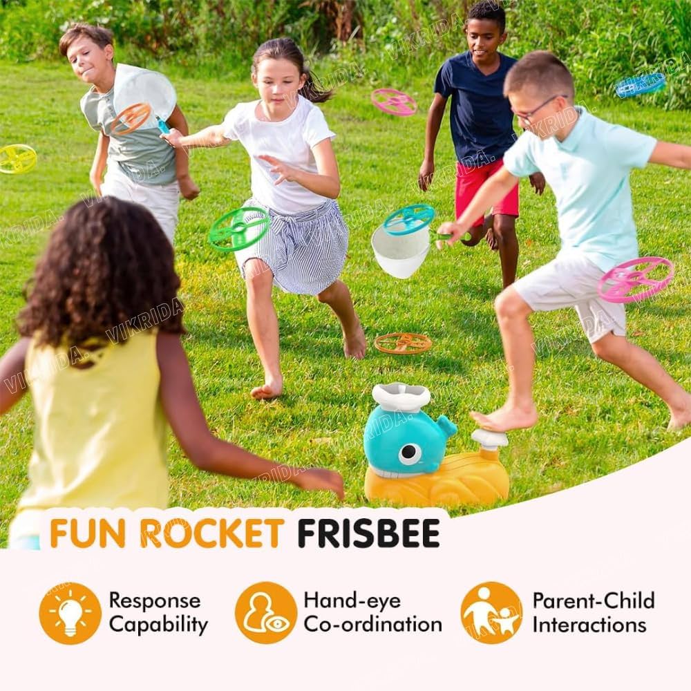 Flying Disc Launcher Toy, Flying Disc Launcher, Step-on Flying Saucer Launch Toy Set