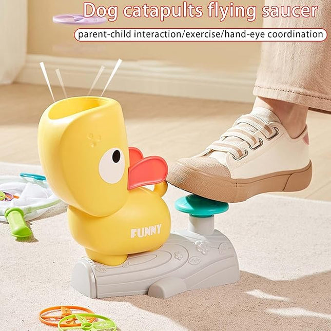 Flying Disc Launcher Toy, Flying Disc Launcher, Step-on Flying Saucer Launch Toy Set