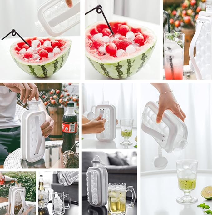 Collapsible Water Bottle, Ice Ball Making Mould, Home Travel Silicone Ice Compartment