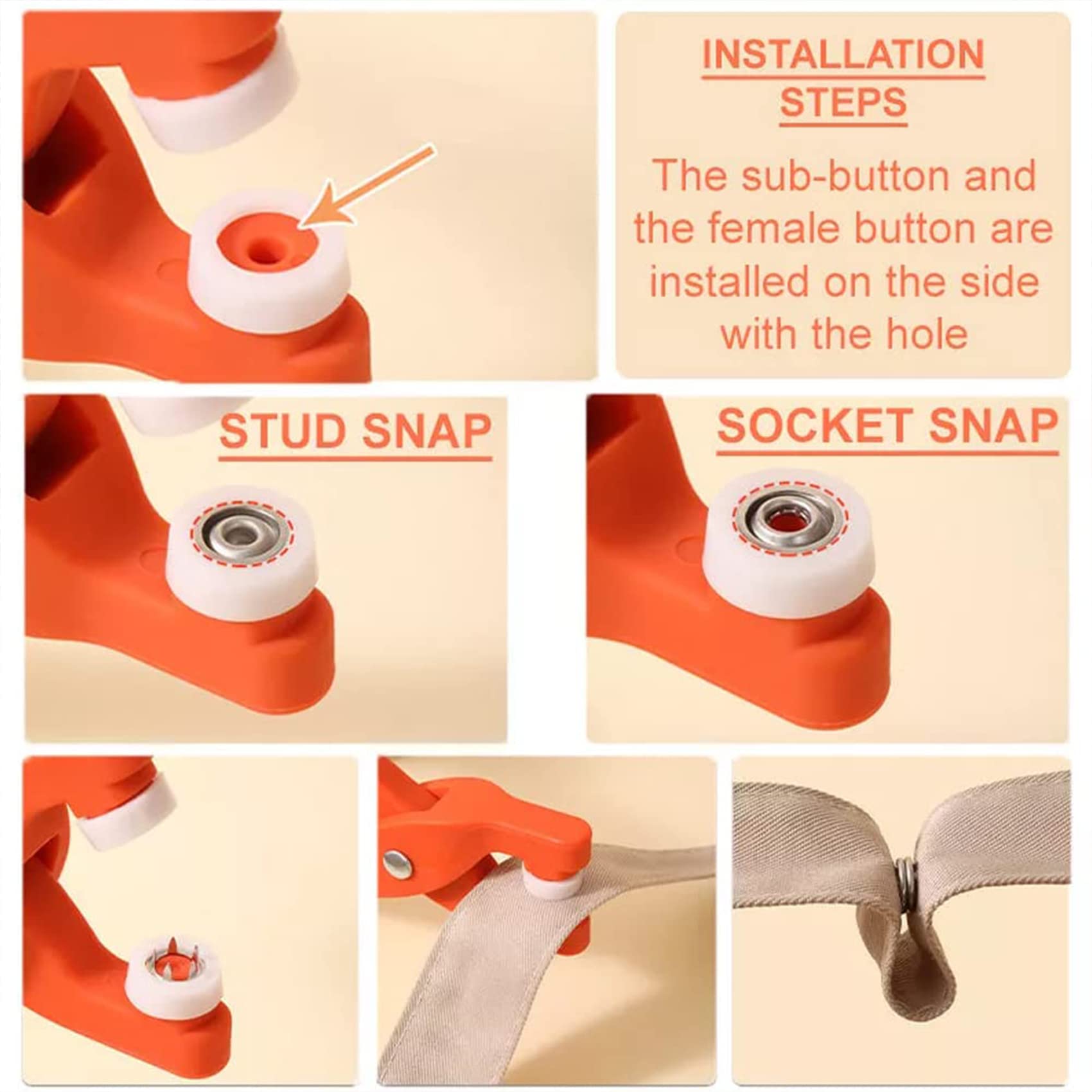 Five-claw Clip Stainless Steel Clamp Four-point Clip Clothing Button Baby Installation Tool