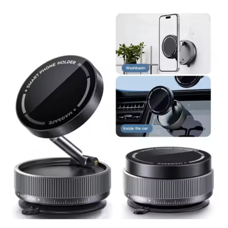 Vacuum Suction Magnetic Phone Holder with 360 Degree Rotation