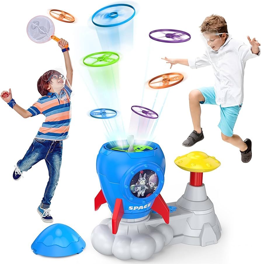 Flying Disc Launcher Toy, Flying Disc Launcher, Step-on Flying Saucer Launch Toy Set