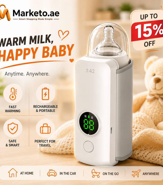 Portable Baby Milk Bottle Warmer | Rechargeable & Wireless