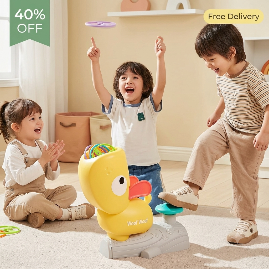 Flying Disc Launcher Toy, Flying Disc Launcher, Step-on Flying Saucer Launch Toy Set