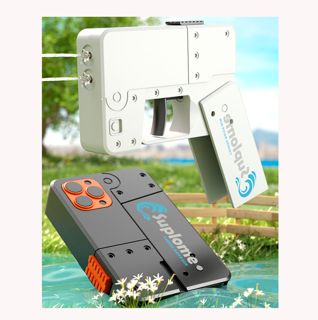 Phone Shaped Fordable Water Gun, Mini Pocket Size Summer Toy For Kids