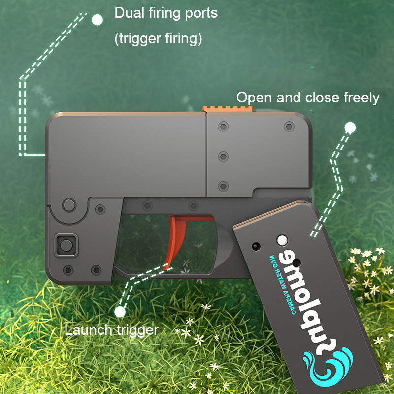 Phone Shaped Fordable Water Gun, Mini Pocket Size Summer Toy For Kids