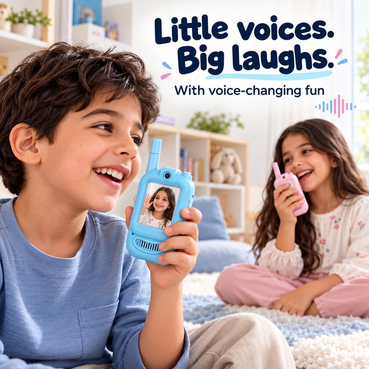 Kids’ Video Walkie-Talkies – Blue & Pink, 2 Pack