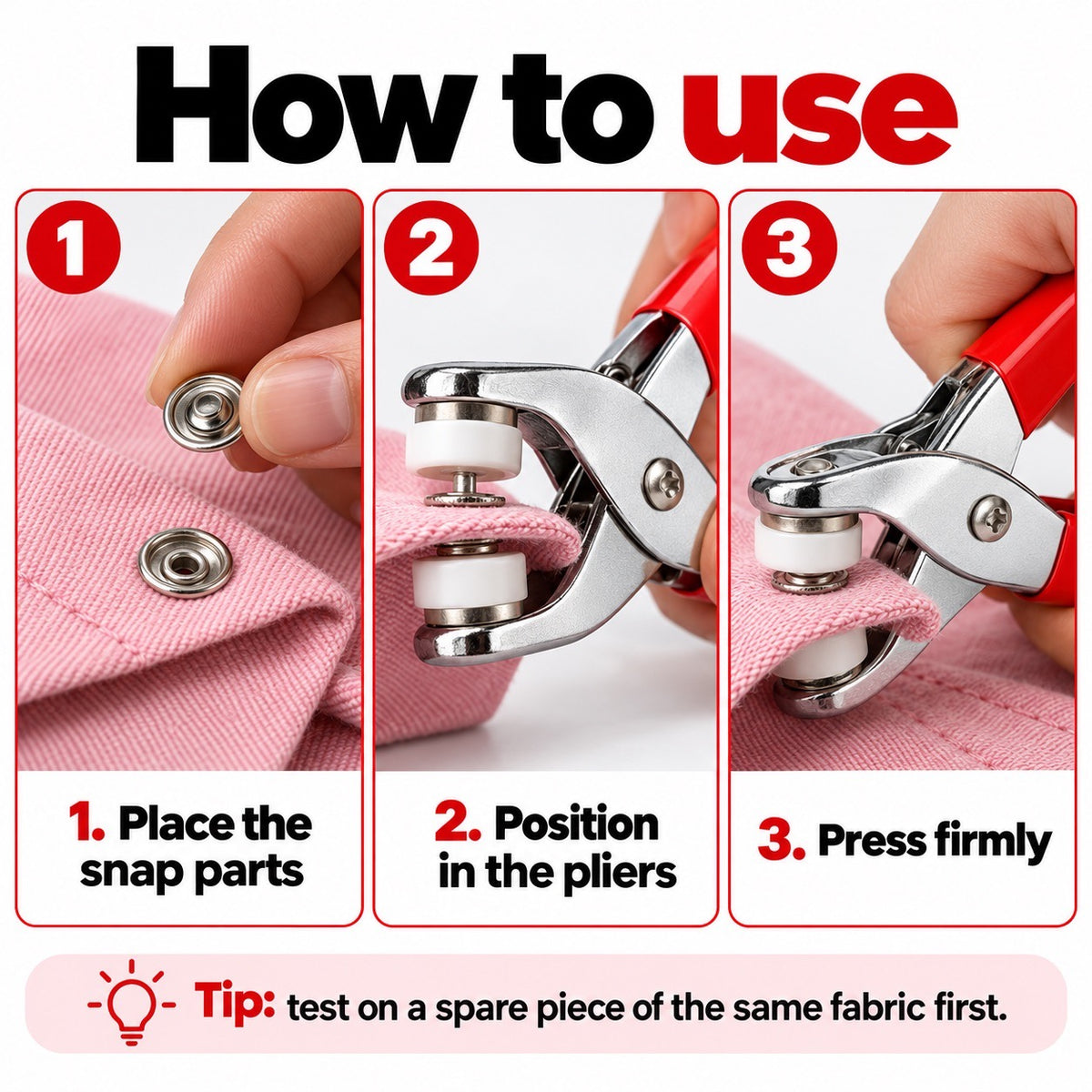 5-Claw Snap Button Pliers Kit for Clothing & Crafts