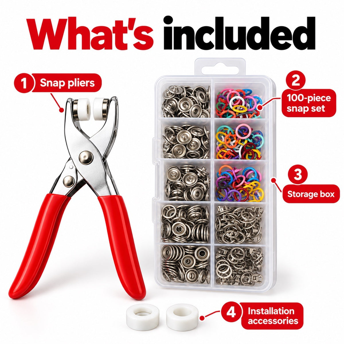 5-Claw Snap Button Pliers Kit for Clothing & Crafts