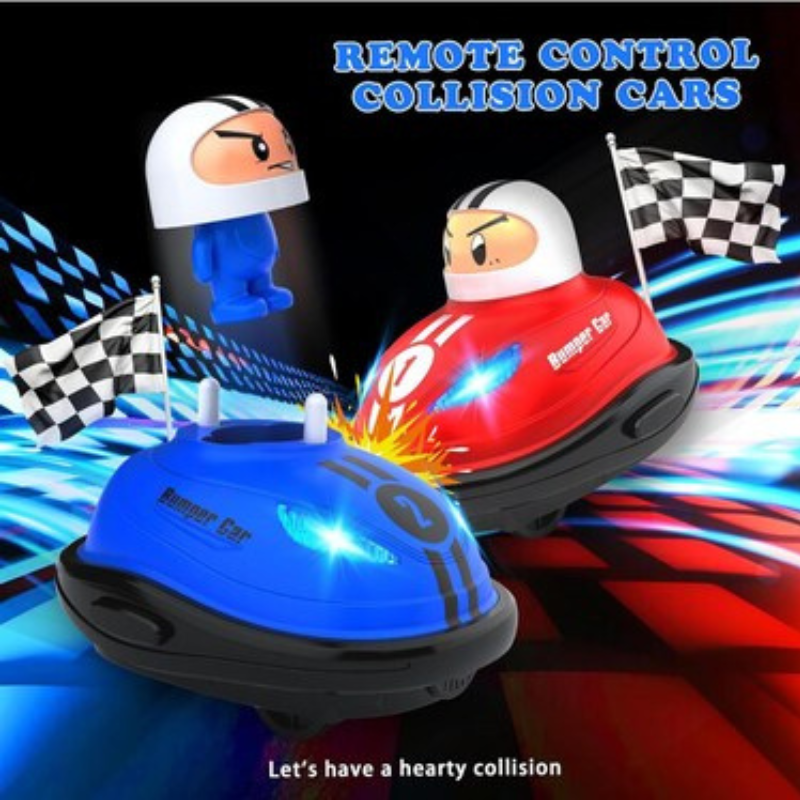 Set of 2 RC Bumper Cars,Remote Control Ejector Battle Bumper Cars with Light & Sound