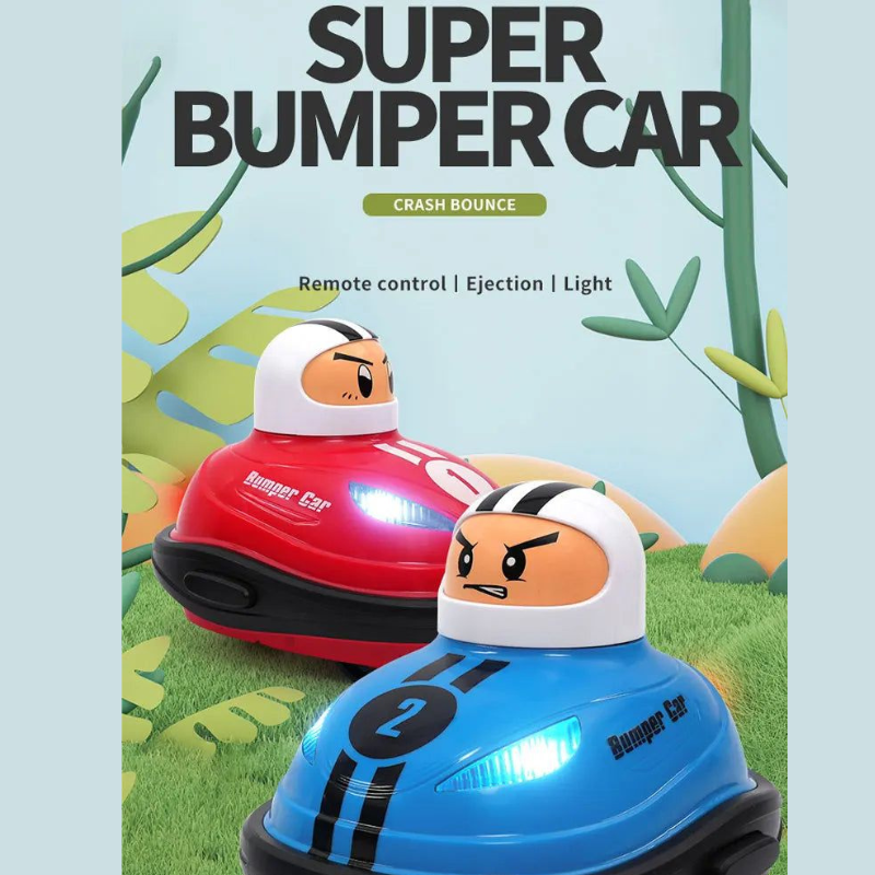 Set of 2 RC Bumper Cars,Remote Control Ejector Battle Bumper Cars with Light & Sound