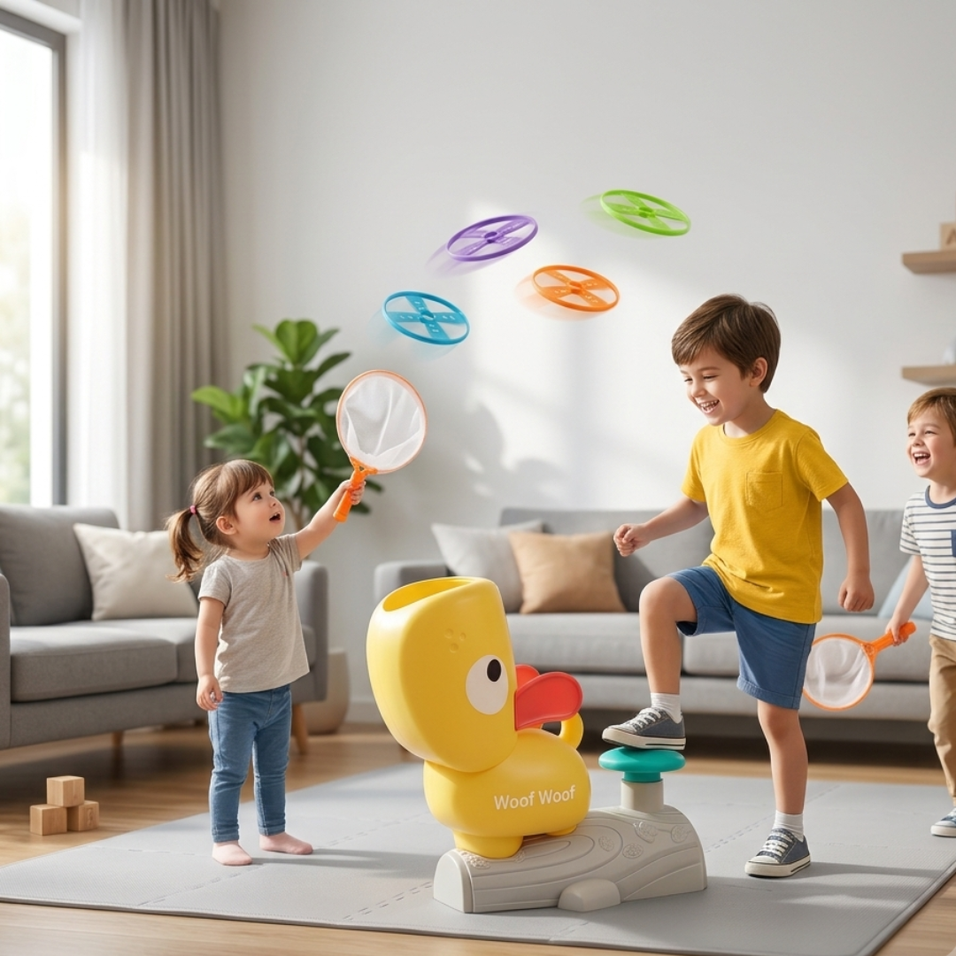 Flying Disc Launcher Toy, Flying Disc Launcher, Step-on Flying Saucer Launch Toy Set