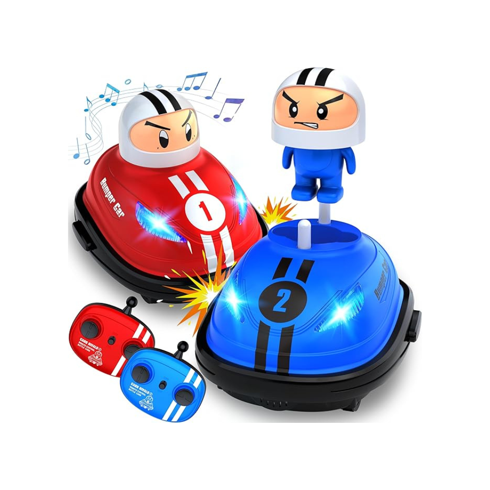 Set of 2 RC Bumper Cars,Remote Control Ejector Battle Bumper Cars with Light & Sound