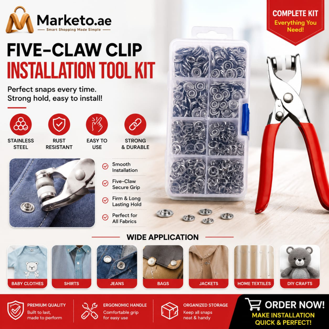 Five-claw Clip Stainless Steel Clamp Four-point Clip Clothing Button Baby Installation Tool