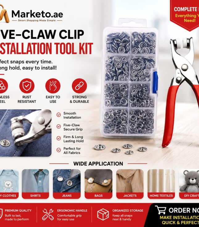 5-Claw Snap Button Pliers Kit